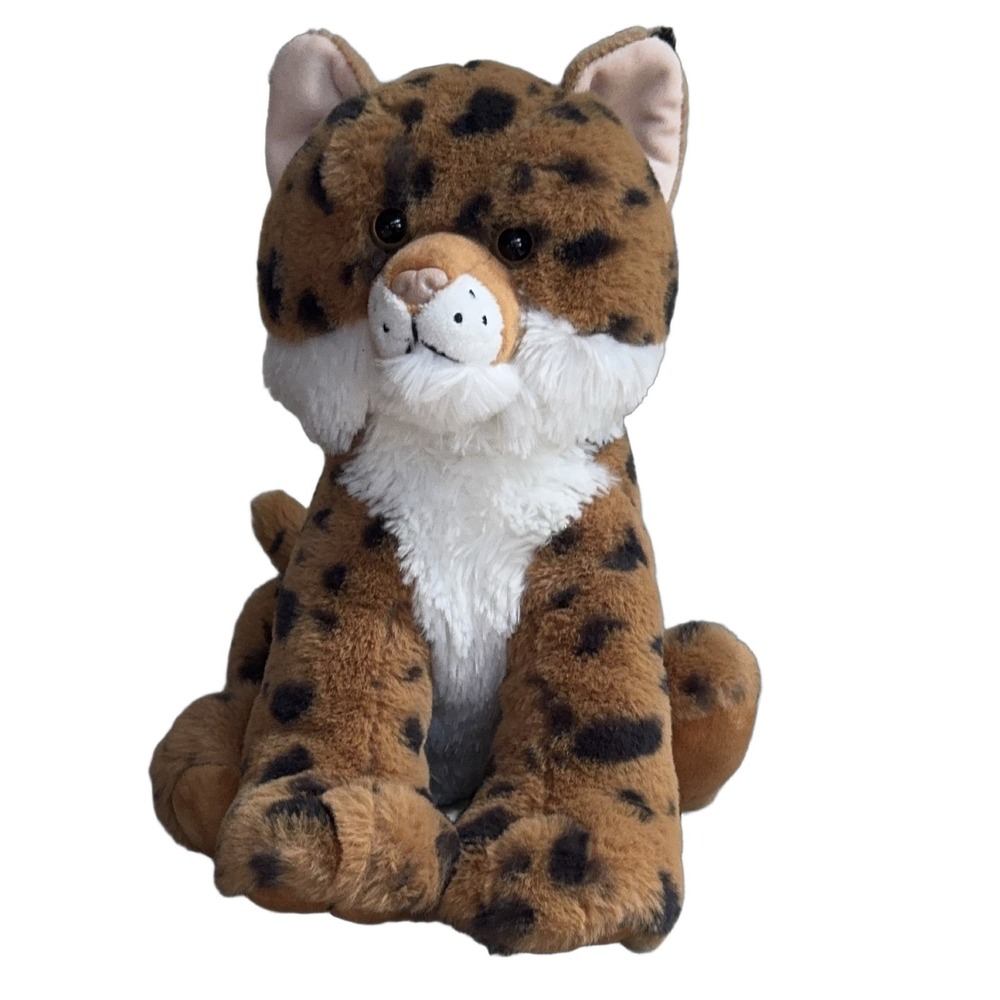 Destination Nation Leopard Plush Brown Wild Cat Recycled Stuffed Animal 10"